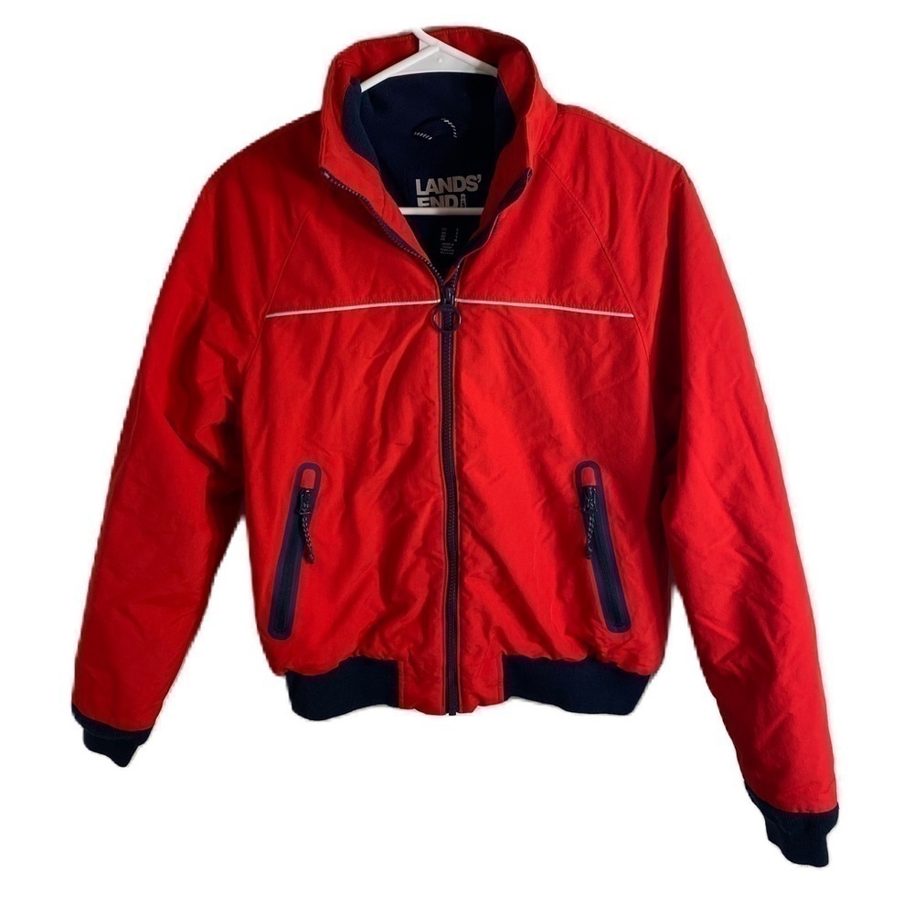 Lands End Red Full Zip Jacket Coat Small Women’s Ski Jacket